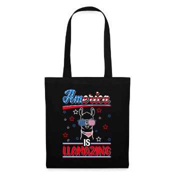 Llama USA Hommes Femmes Amérique 4 juillet - Sac en tissu - noir - Devant