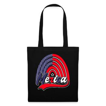Merica 4. Juli Amerika Regenbogen USA - Stoffbeutel - Schwarz - Vorne