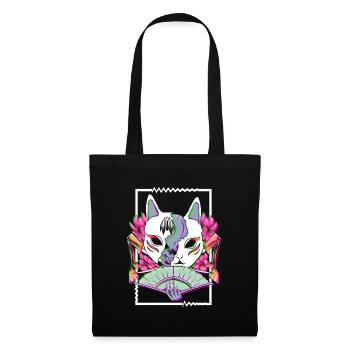 Glitch Samurai Geisha Masque Goth Japonais - Sac en tissu - noir - Devant