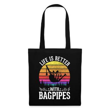 Bagpipe Musician Musical Instrument Bagpiper - Tote Bag - black - Front