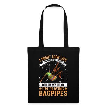 Addicted bagpipe player Music lover Funny - Tote Bag - black - Front