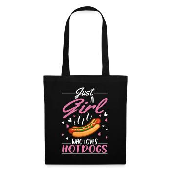 Hotdog Girl Fast Food Liebhaber - Stoffbeutel - Schwarz - Vorne