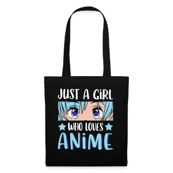 Juste une fille qui aime les amateurs de manga japonais d’anime - Sac en tissu - noir - Devant