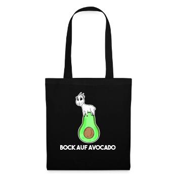 Bock auf Avocado - Ziege Ziegenbock - Stoffbeutel - Schwarz - Vorne