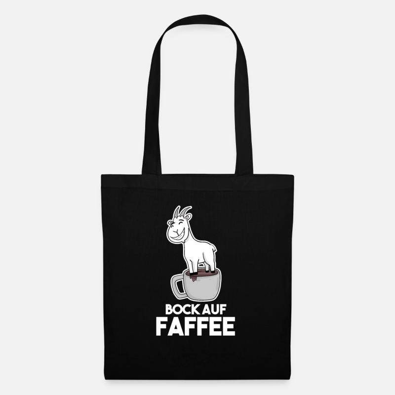 Bock auf Kaffee - Ziege Ziegenbock - Stoffbeutel - Schwarz