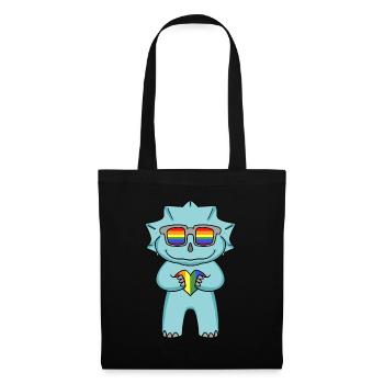 LGBT Animal Dinosaur Rainbow Heart - Tote Bag - black - Front
