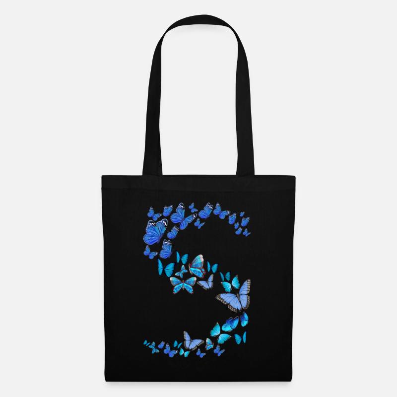 Blaue Schmetterlinge Frauen Mädchen - Stoffbeutel - Schwarz