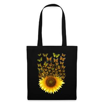 Sunflower Butterflies Women Girls Floral - Tote Bag - black - Front