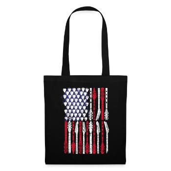 Gitarre USA Musikliebhaber 4. Juli - Stoffbeutel - Schwarz - Vorne