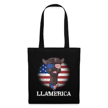 Patriotic Llama USA July 4 - Tote Bag - black - Front