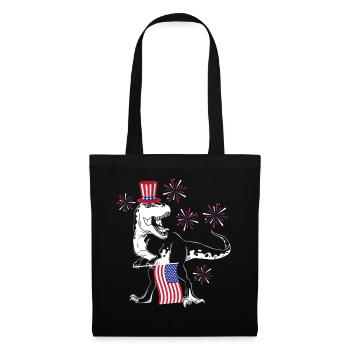Patriotic Trex July 4 Dinosaurs - Tote Bag - black - Front