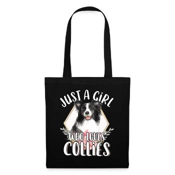 Nur ein Mädchen, das Border Collies süßes Hundegeschenk liebt - Stoffbeutel - Schwarz - Vorne