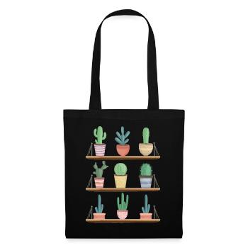 Collection de cactus espèces succulentes Amateurs de plantes - Sac en tissu - noir - Devant