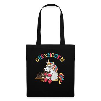 Chessicorn Licorne Jeu de mots d’échecs - Sac en tissu - noir - Devant