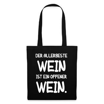 Vino Weinliebhaber Geschenk Wein Weinfest Rotwein - Stoffbeutel - Schwarz - Vorne