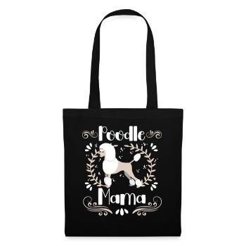 Pudel Mama Niedlicher Hund Standard Pudel - Stoffbeutel - Schwarz - Vorne