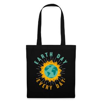 Planet Awareness Earth Day Sonnenblume Liebe - Stoffbeutel - Schwarz - Vorne