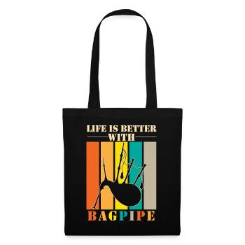 Bagpipe musician musical instrument - Tote Bag - black - Front
