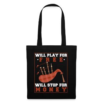 Loud bagpiper musical instrument - Tote Bag - black - Front