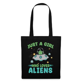 Girl Alien UFO Galaxy - Tote Bag - black - Front