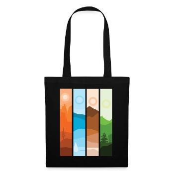 Artistic Nature Wilderness Mountain Landscape - Tote Bag - black - Front