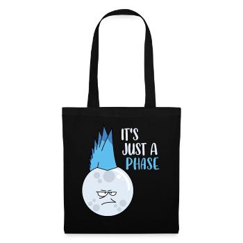 C’est juste une phase drôle de pleine lune Pun Cycle lunaire - Sac en tissu - noir - Devant