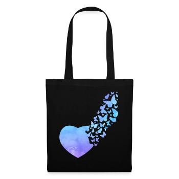 Butterfly Heart Mignon Aquarelle - Sac en tissu - noir - Devant