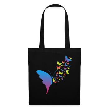 Cute Butterfly Heart Pastel Colored - Tote Bag - black - Front
