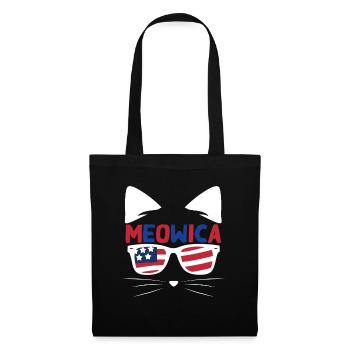 Meows America USA Patriotic Cat July 4 - Tote Bag - black - Front
