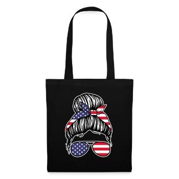 America Girls Women 4 juillet Patriotique - Sac en tissu - noir - Devant
