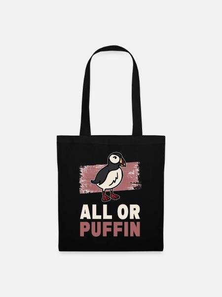 All Or Puffin - Papageitaucher Papageientaucher - Stoffbeutel - Schwarz