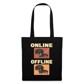 Online Offline Dachshund Dachshund With No Leash - Tote Bag - black - Front