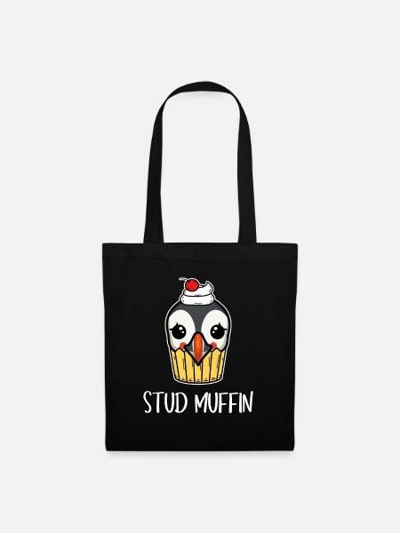 Stud Muffin Puffin Puffin Pun - Tote Bag - black