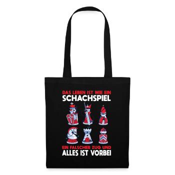 Leben Schachspiel Falscher Zug Vorbei Denksport - Stoffbeutel - Schwarz - Vorne