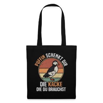 Puffin Schenkt Kacke Die Du Brauchst Vintage Vogel - Stoffbeutel - Schwarz - Vorne