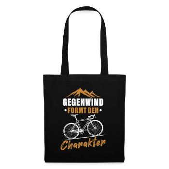 Gegenwind formt den Charakter - Stoffbeutel - Schwarz - Vorne