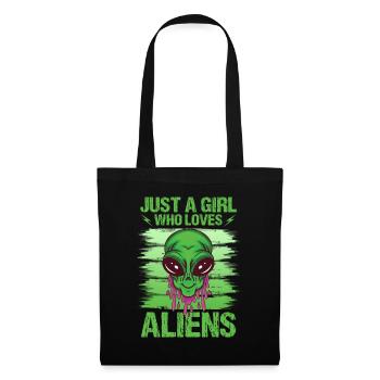 Girl Alien Lover UFO Galaxy - Tote Bag - black - Front