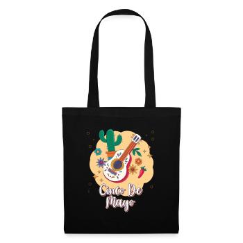 Cinco De Mayo Ukulélé Cactus Fiesta Mexicaine - Sac en tissu - noir - Devant