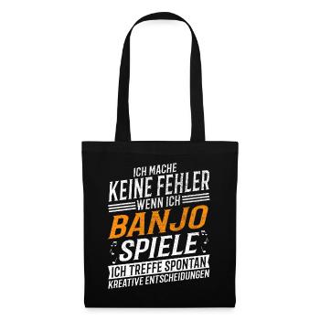 Banjo Musiker Kreativer Banjospieler - Stoffbeutel - Schwarz - Vorne