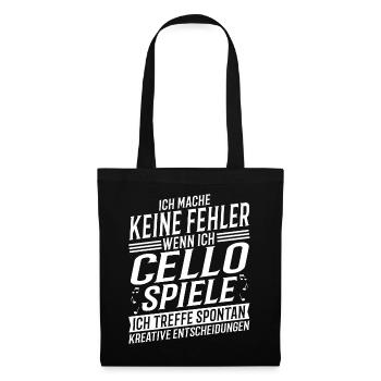 Cellist Musikinstrument Musik Cello - Stoffbeutel - Schwarz - Vorne