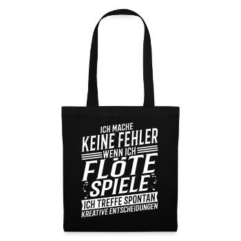 Flötenspieler Musikinstrument Musik Flöte - Stoffbeutel - Schwarz - Vorne