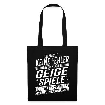 Geigenspieler Musikinstrument Musik Geige - Stoffbeutel - Schwarz - Vorne