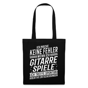 Gitarrenspieler Musikinstrument Musik Gitarrist - Stoffbeutel - Schwarz - Vorne