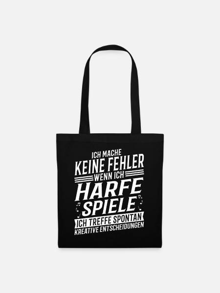 Harfenspieler Musikinstrument Musik Harfe - Stoffbeutel - Schwarz