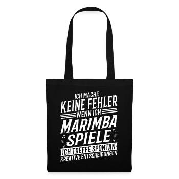 Marimbaspieler Musikinstrument Musik Marimba - Stoffbeutel - Schwarz - Vorne