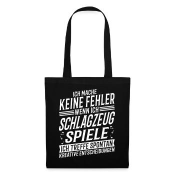 Schlagzeugspieler Musikinstrument Musik Drummer - Stoffbeutel - Schwarz - Vorne