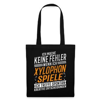 Xylophon Musiker Kreativer Xylophonspieler - Stoffbeutel - Schwarz - Vorne