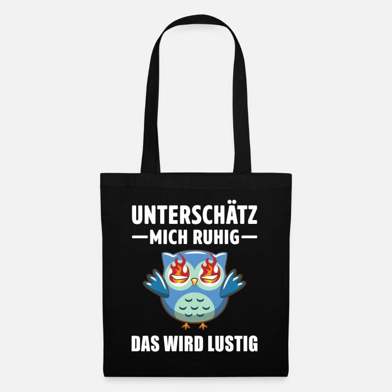 Sarkasmus Eulen Motiv Spruch Ironie Statement - Stoffbeutel - Schwarz