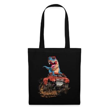 Trex Monster Truck Dirt Race Dinosaurs - Tote Bag - black - Front