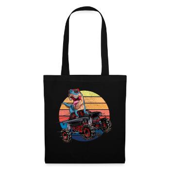 Trex Monster Truck Boys Dirt Race Dinosaur - Tote Bag - black - Front
